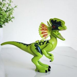 🦖Authentic LEGO Dilophosaurus Dinosaur Figure Lime Green 3.5” Jurassic Creature